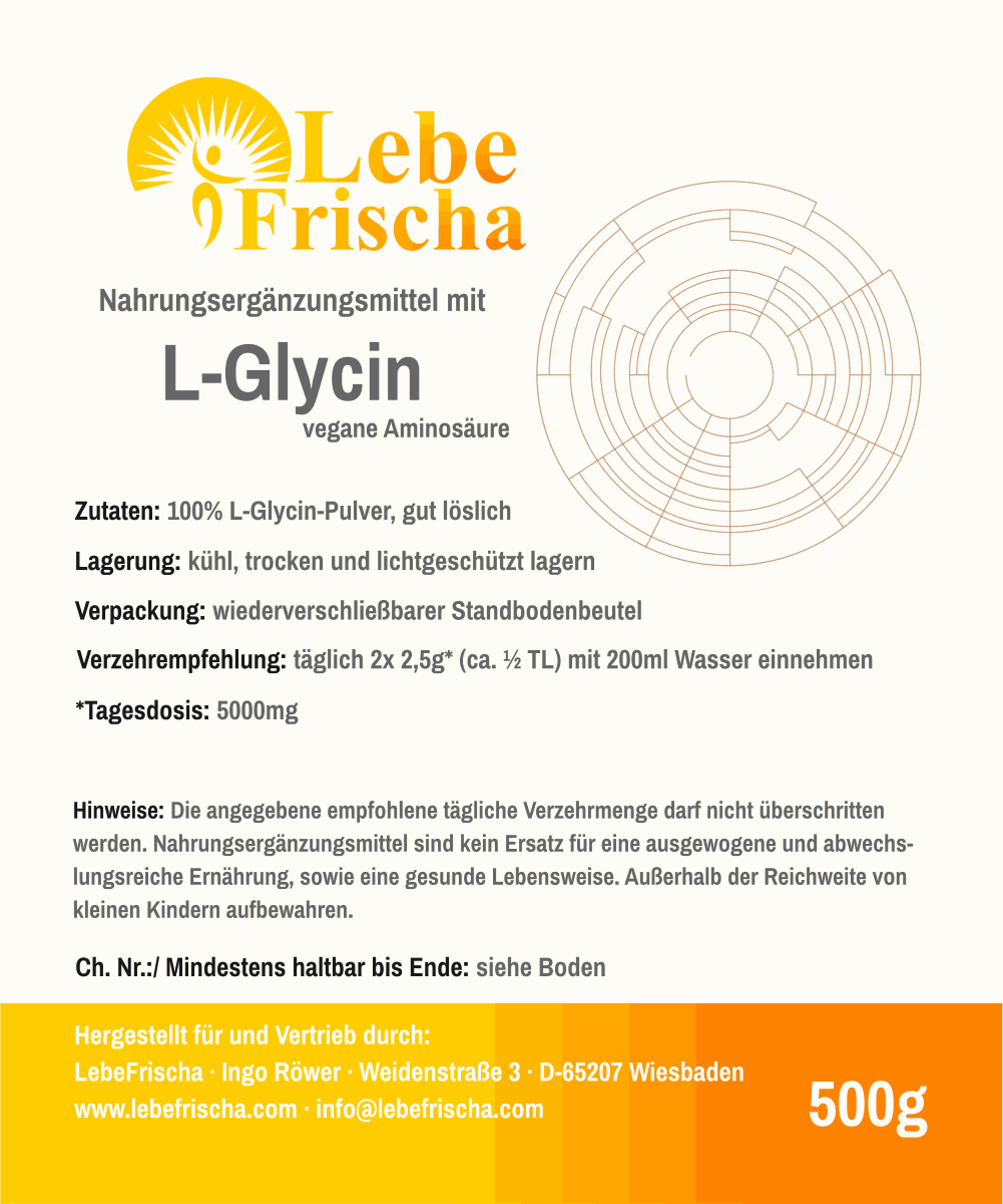 L-Glycin Pulver 500g vegane Aminosäure für Kollagen & Gehirn
